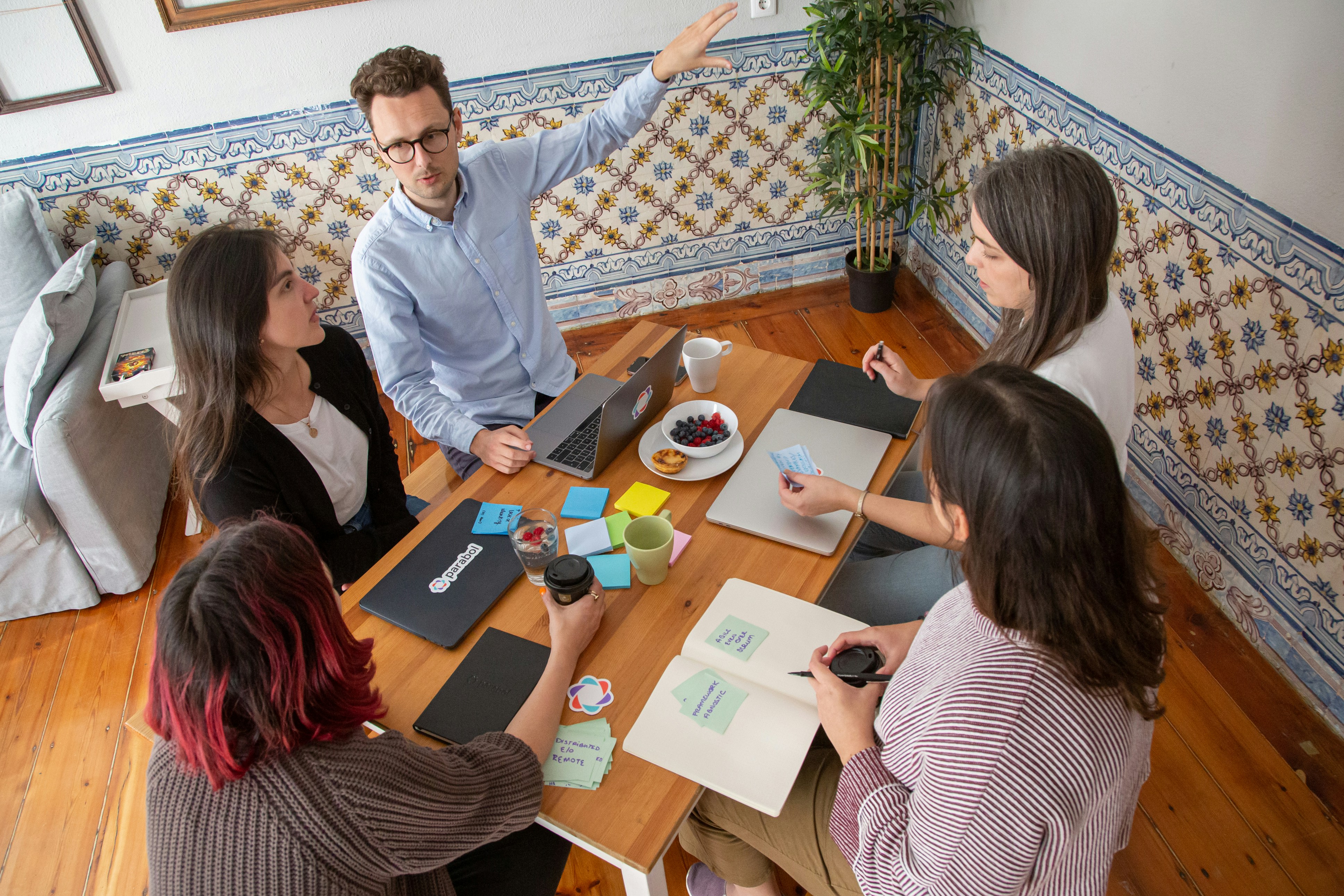 A cross-functional team working together